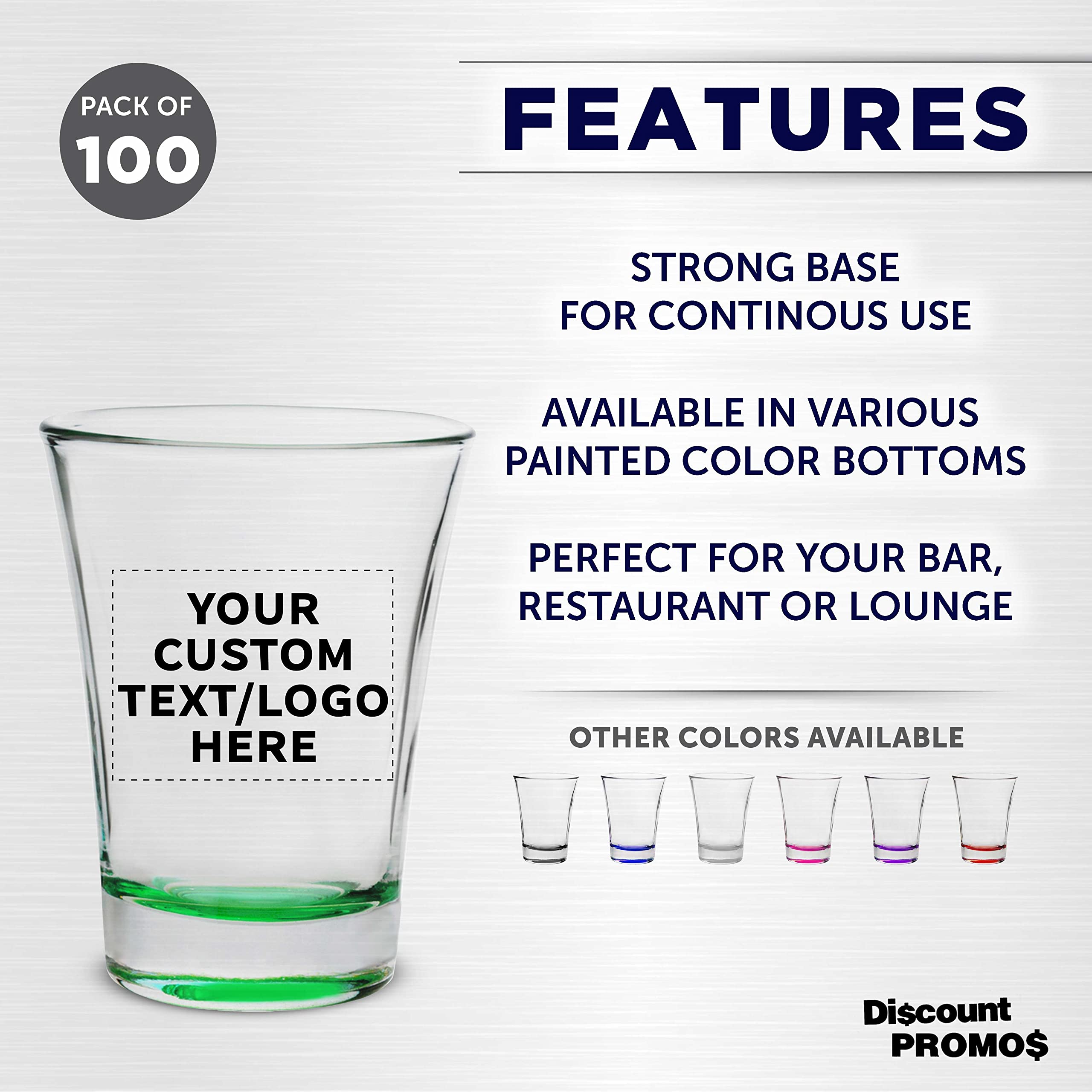 100-Pack Custom 2 oz Shot Glasses Bulk - Personalized Barware for Weddings, Parties & Gifts - Durable Green Drinking Glasses - Perfect for Bachelor Parties, Tailgates & Bar Decor