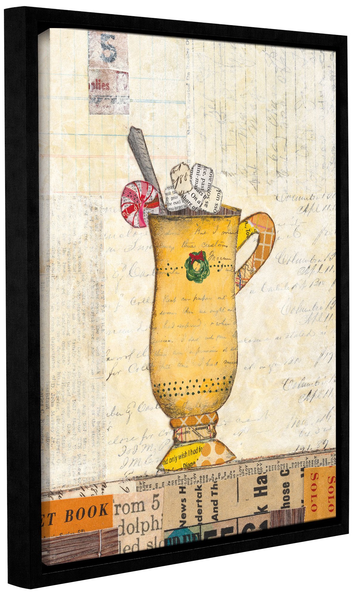 Courtney Prahl 'Cozy Cups IV' Gallery Wrapped Floater Framed Canvas Art Print 36x48 Inches - Perfect for Living Room, Bedroom & Office Wall Decor