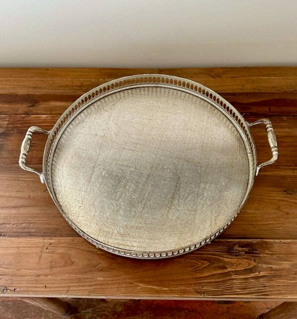 Honeychurch Home Gallery Metal Serving Tray - Elegant Decorative Tray for Coffee Table, Dining, and Kitchen Organization - Perfect for Entertaining Guests and Home Decor