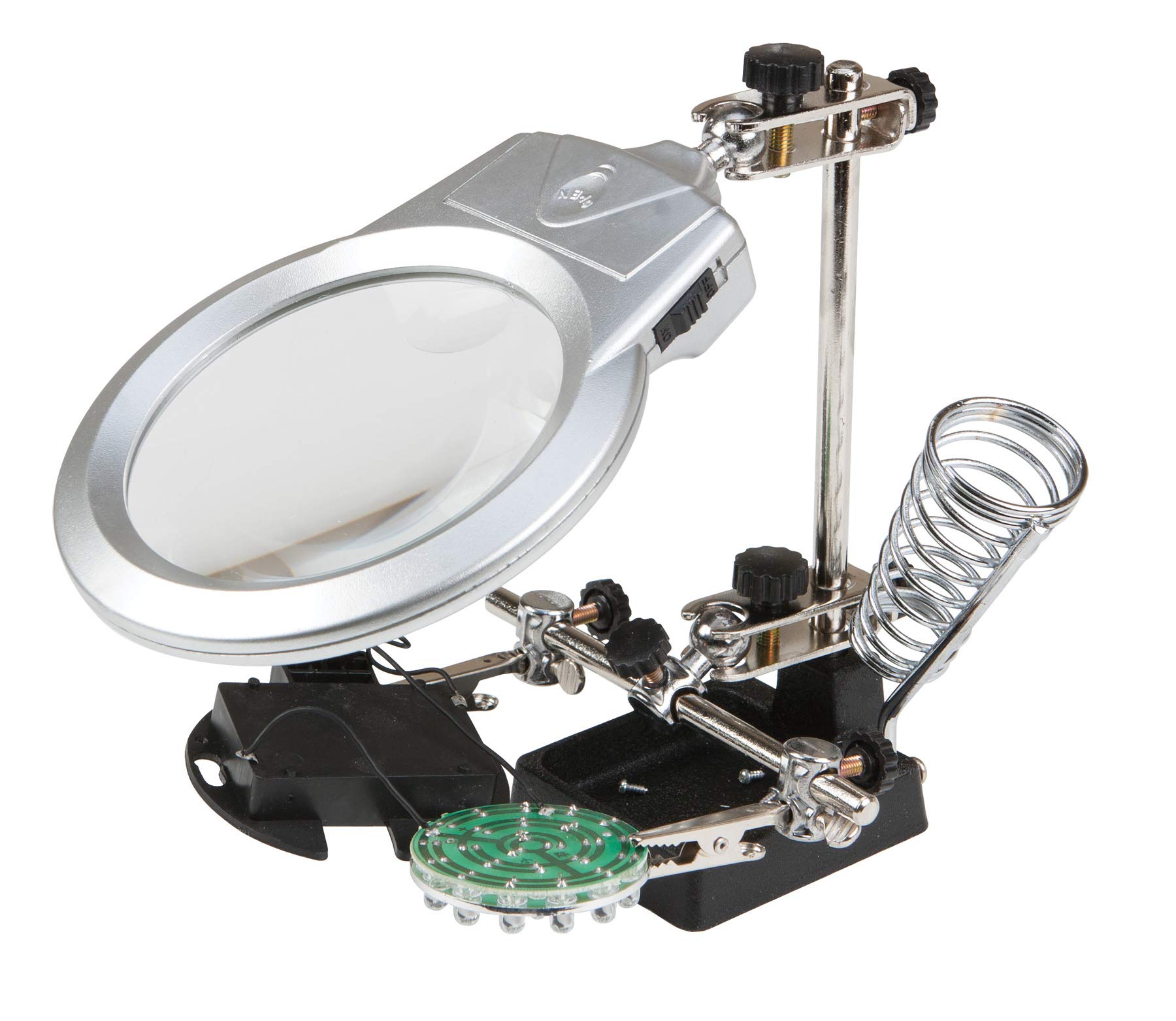 Performance Tool W2004 LED Magnifying Lamp with Adjustable Clamps - 25X & 6X Dual Magnifiers for Precision Work | Perfect for Soldering, Jewelry Making, Watch Repair & Electronics Assembly | Home Workshop & Hobbyist Essential
