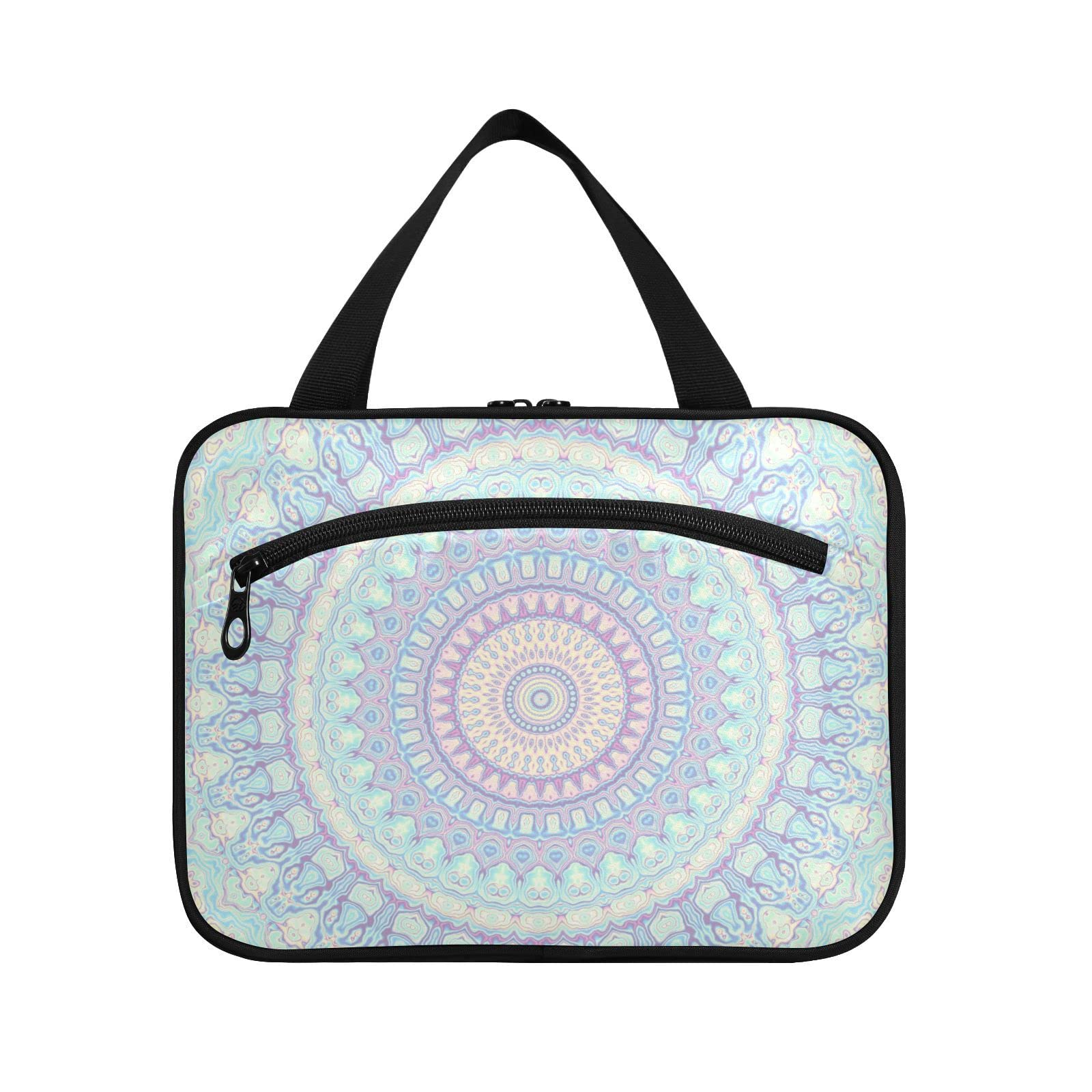 Large Travel Toiletry Bag for Women - Waterproof Hanging Cosmetic Organizer with Mandala Design | Perfect for Vacation, Gym, Camping & Business Trips