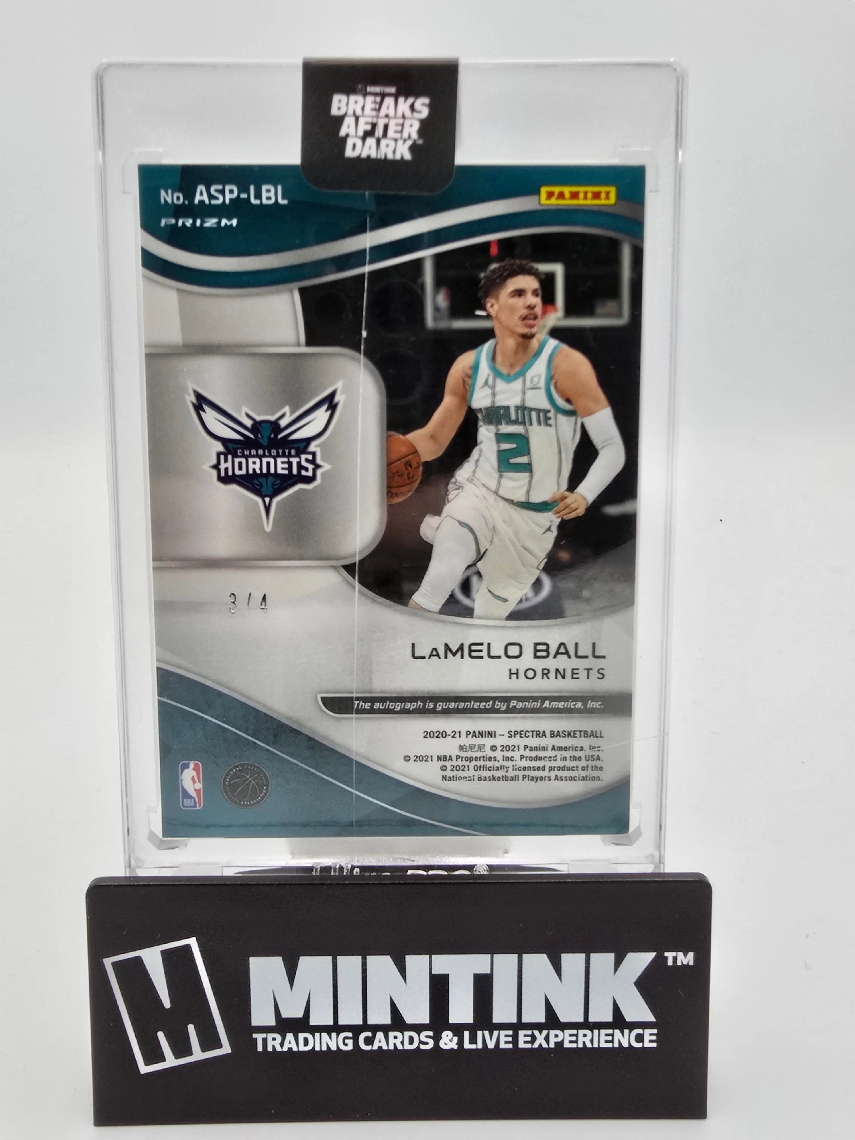 2020-21 Panini Spectra Basketball LaMelo Ball Rookie Card Gold Aspiring Auto 3/4 #ASP-LBL - Rare Collectible for Basketball Fans & Sports Memorabilia Enthusiasts
