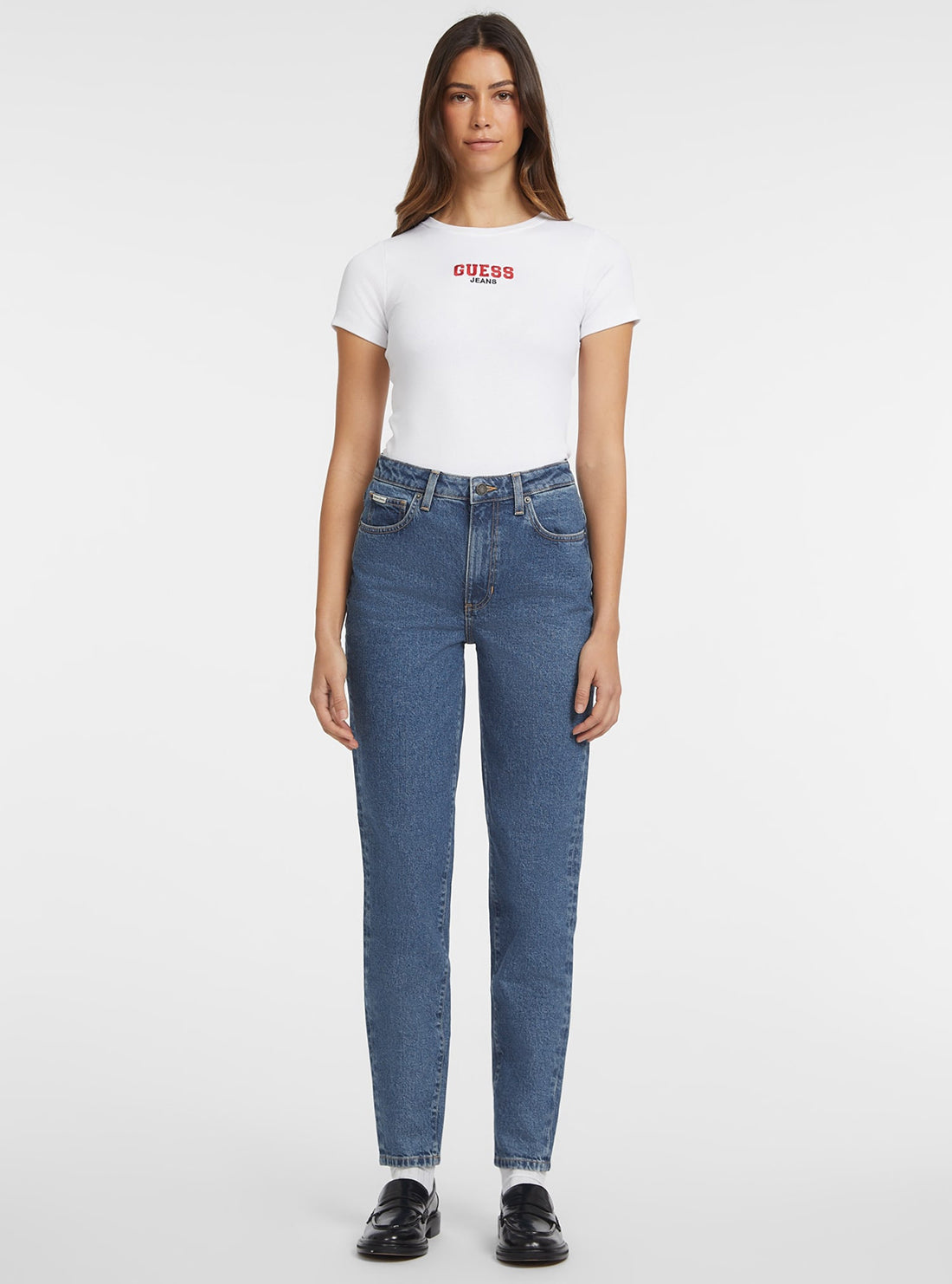 Guess G06 High Waist Mom Jeans for Women - Vintage Denim Stretch Skinny Jeans | Perfect for Casual Wear, Date Night & Everyday Outfits