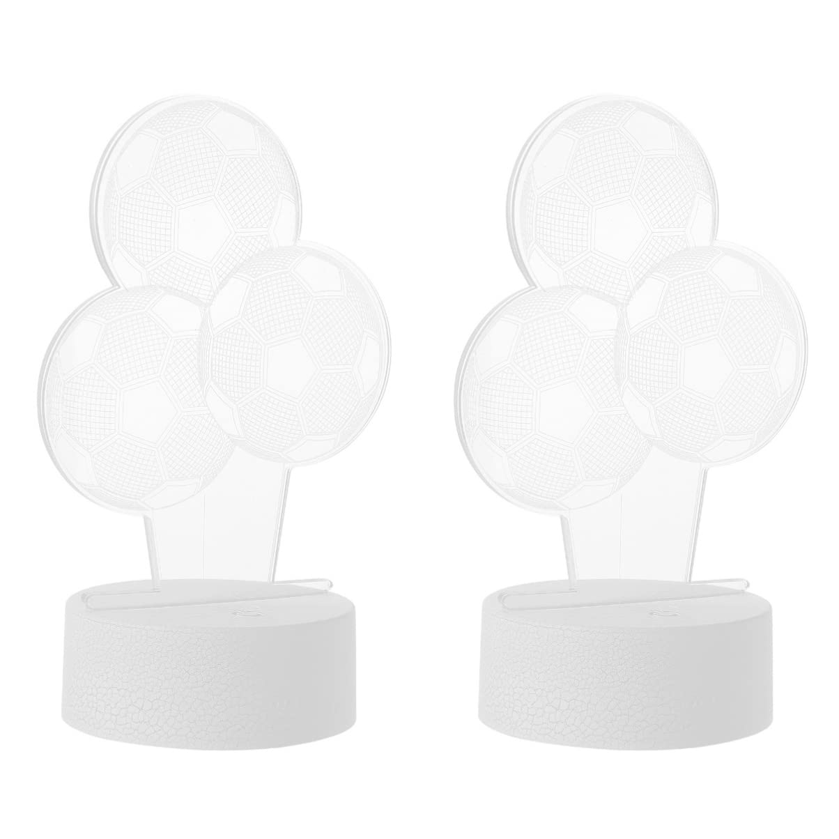 Uonlytech 3D Football LED Night Light - 2 Pack USB Touch Night Lamp with Visual Illusion Effect for Bedroom, Kids Room, Nursery, Hallway - Energy Saving & Eye-Friendly Nightlight