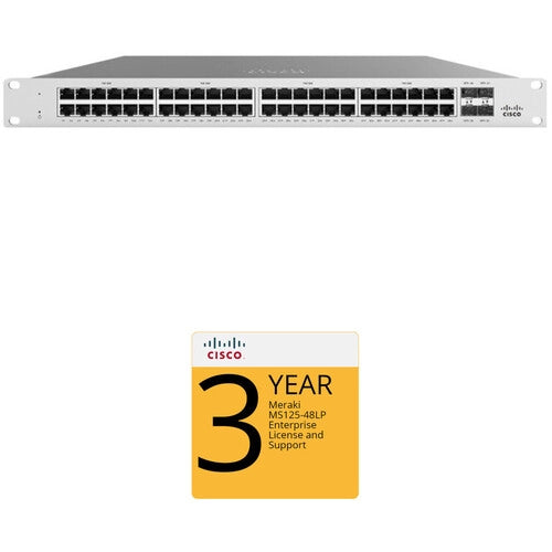Cisco MS125 48-Port Gigabit Ethernet Switch | 48LP Access Switch with 3-Year Enterprise License & Support | Ideal for Business Networks, Data Centers & Office Connectivity