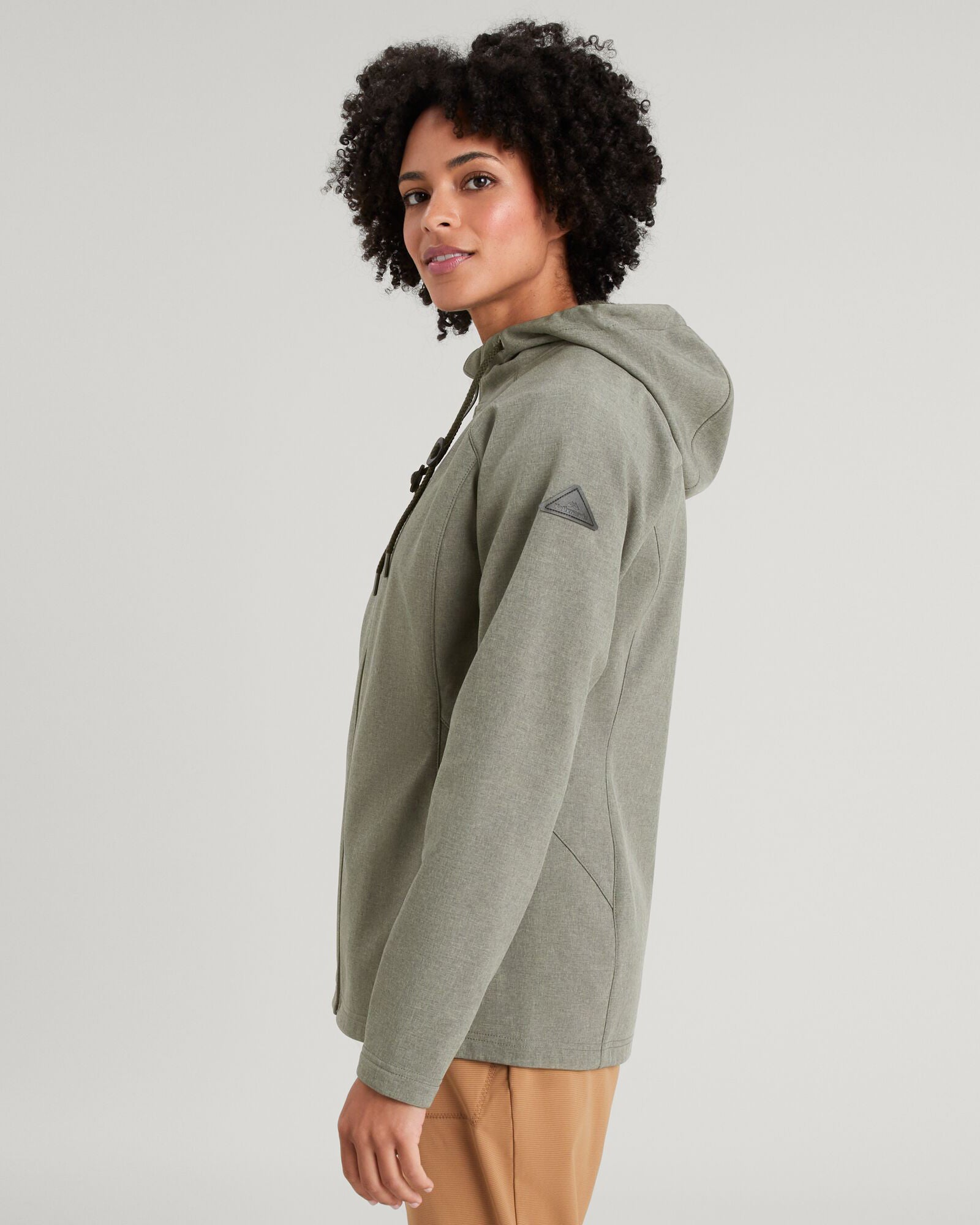 Malazan Women's Softshell Jacket - Lightweight Waterproof Windbreaker with Fleece Lining (Beech Marle) for Hiking, Camping & Outdoor Activities