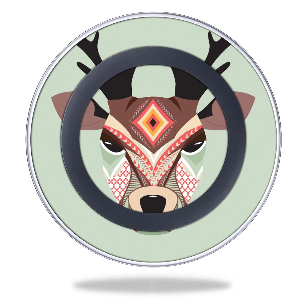 MightySkins Decorative Skin Wrap for Samsung Wireless Charging Pad | Protective Cover Sticker with Aztec Deer Design | Perfect for Home, Office & Travel Use