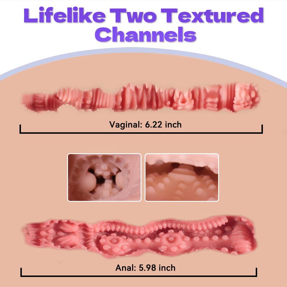 12.7LB Automatic Cleaning Sucking Vibrating Male Masturbator - Lifelike Torso Sex Doll with Big Boobs & Realistic Ass - Adult Sex Toy for Vaginal, Anal & Breast Stimulation - Perfect for Solo Play & Couples Fantasy Scenes