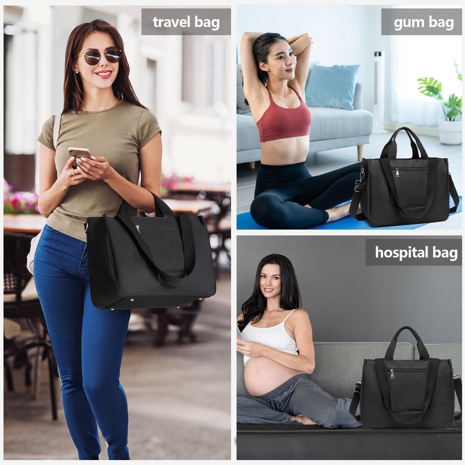 Stylish Canvas Tote Bag for Women with Laptop Compartment - Crossbody Purse with Multiple Pockets for Work, Travel, Beach & Gym - Perfect for Office Commute, Weekend Getaways & Fitness Activities
