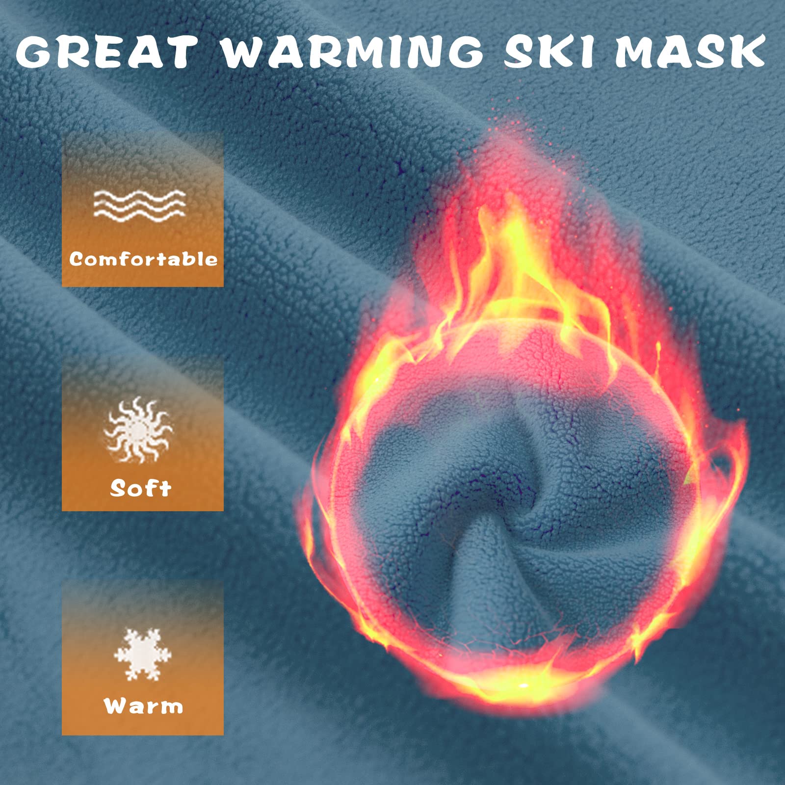Kids Balaclava Windproof Ski Mask - Winter Face Mask & Neck Warmer for Boys & Girls - Cold Weather Protection for Skiing, Snowboarding & Outdoor Activities