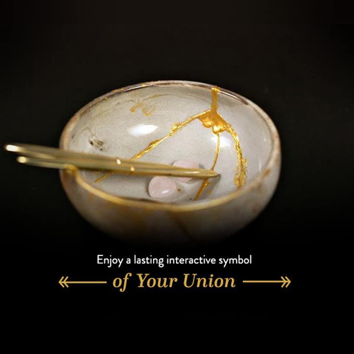 Japanese Kintsugi Ceremony Keepsake Set - Wedding & Anniversary Gift for Couples - Perfect for Newlyweds, Romantic Gifts & Home Decor