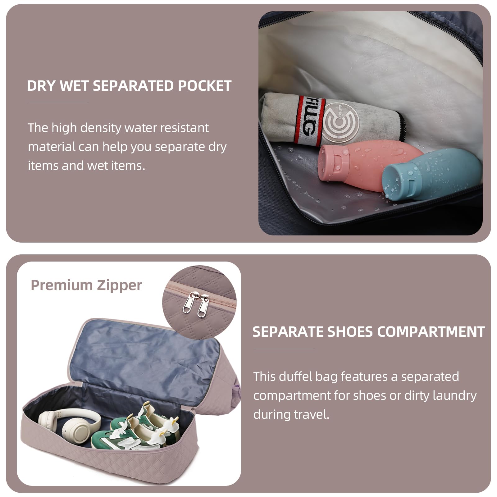 Stylish Women's Weekender Travel Duffle Bag with Shoe Compartment & Toiletry Pouch - Perfect for Overnight Trips, Gym Workouts, and Weekend Getaways - Durable Carry-On Duffel & Gym Tote Bag for Active Lifestyles