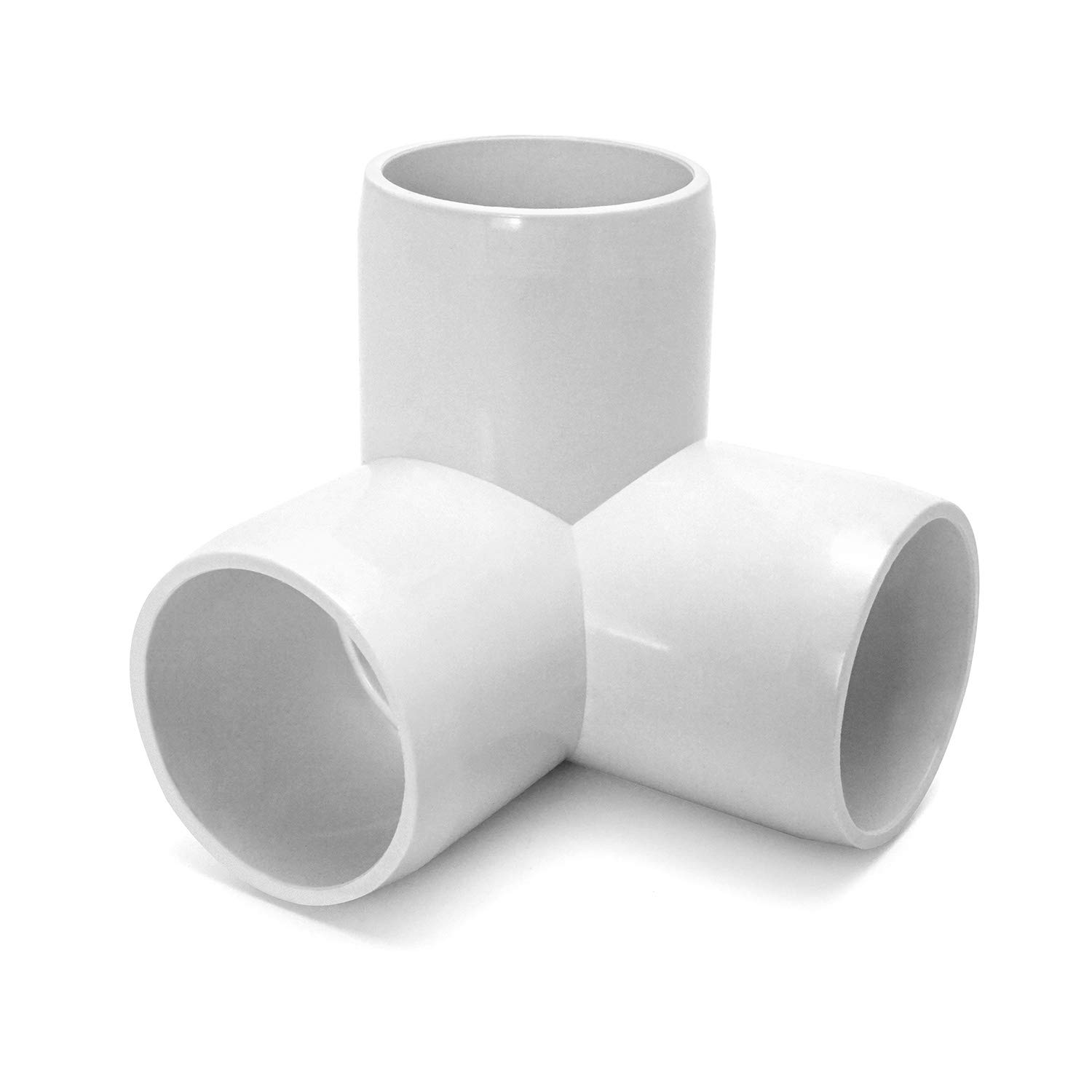 QWORK 8-Pack 1-1/4 Inch White PVC Tee Fitting Elbow Connectors - Furniture Grade for DIY Building, PVC Structures & Home Improvement Projects - Perfect for Plumbing, Furniture Making & Craft Projects
