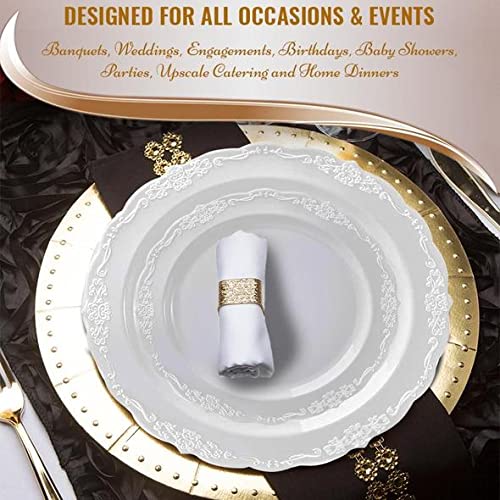 Elegant Disposable Plastic Plates Set for Party - 120-Piece Clear Dinnerware Combo for Guests | Perfect for Birthday, Wedding, BBQ & Outdoor Events