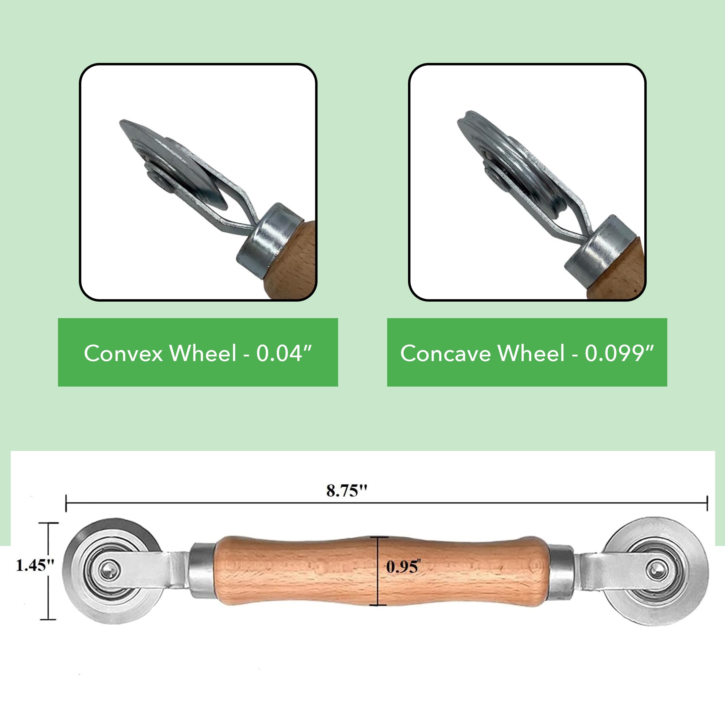 Professional Screen Roller Tool for Door & Window Screen Installation & Repair - Wood Handle & Steel Bearing Wheel Spline Roller - Double Ended Hand Tool for DIY Home Improvement Projects - Perfect for Screen Doors, Windows, Porches & Patio Enclosures