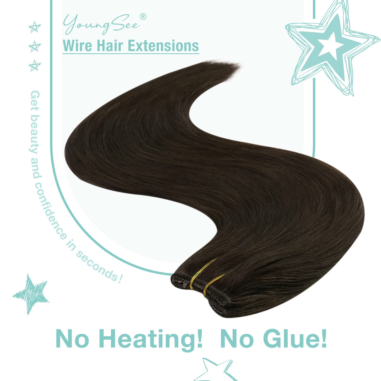 Premium 100% Human Hair Wire Hair Extensions for Women - Clip-In, Heat Resistant, Natural Look for Daily Styling & Special Occasions