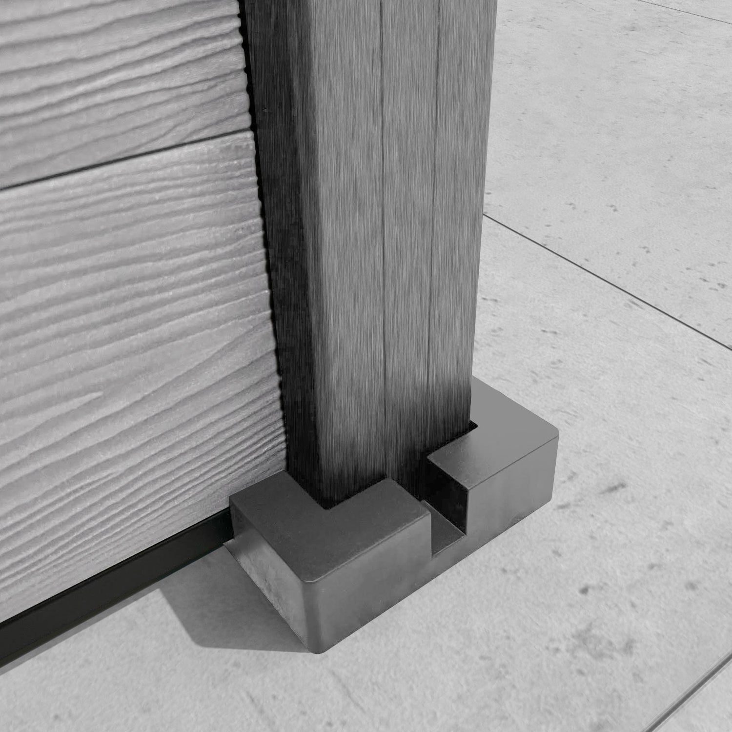 Classic Nabila Curved Top Fence Panel - Light Grey Composite Fencing with Durable Posts | Perfect for Backyard Privacy, Garden Borders & Decorative Outdoor Landscaping