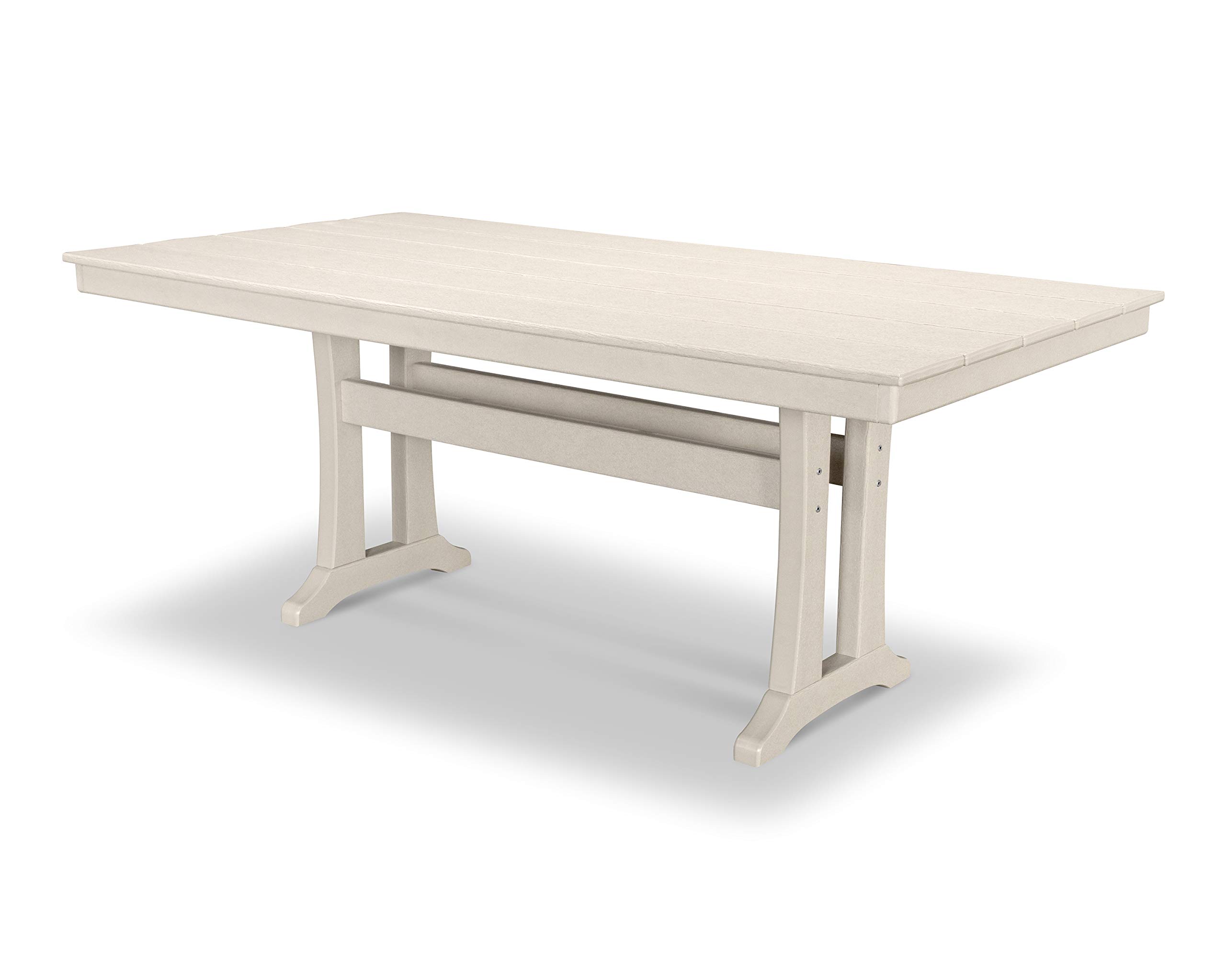 POLYWOOD® Outdoor Dining Table in Sand Color - Weather-Resistant, Durable & Low Maintenance - Perfect for Patio, Garden, and Poolside Entertaining