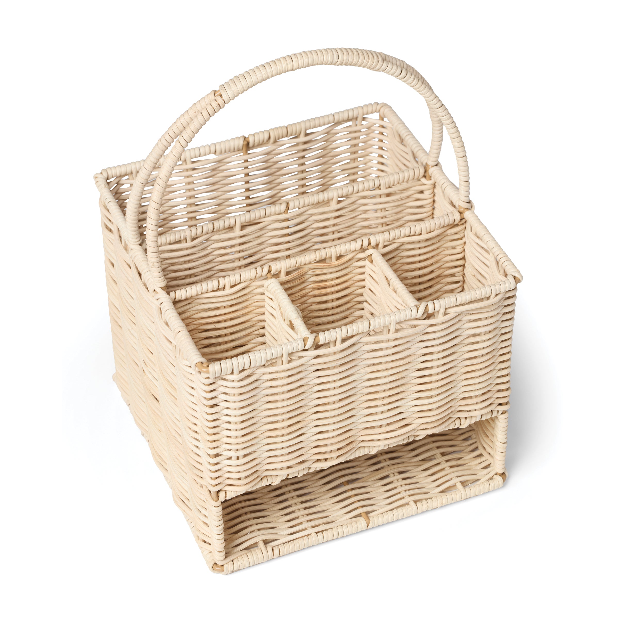 24 Seven Real Rattan Caddy - Premium Woven Storage Basket for Bathroom, Kitchen & Home Organization | Perfect for Towels, Toiletries & Cosmetics | Eco-Friendly & Durable Natural Material