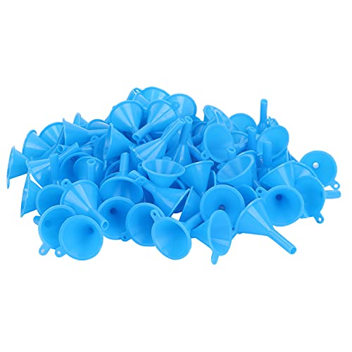 100Pcs Plastic Separatory Funnel for Perfume & Essential Oil Sample Making - Blue Dispensing Funnel Kit | Perfect for DIY Perfume Creation, Aromatherapy Blending & Laboratory Use