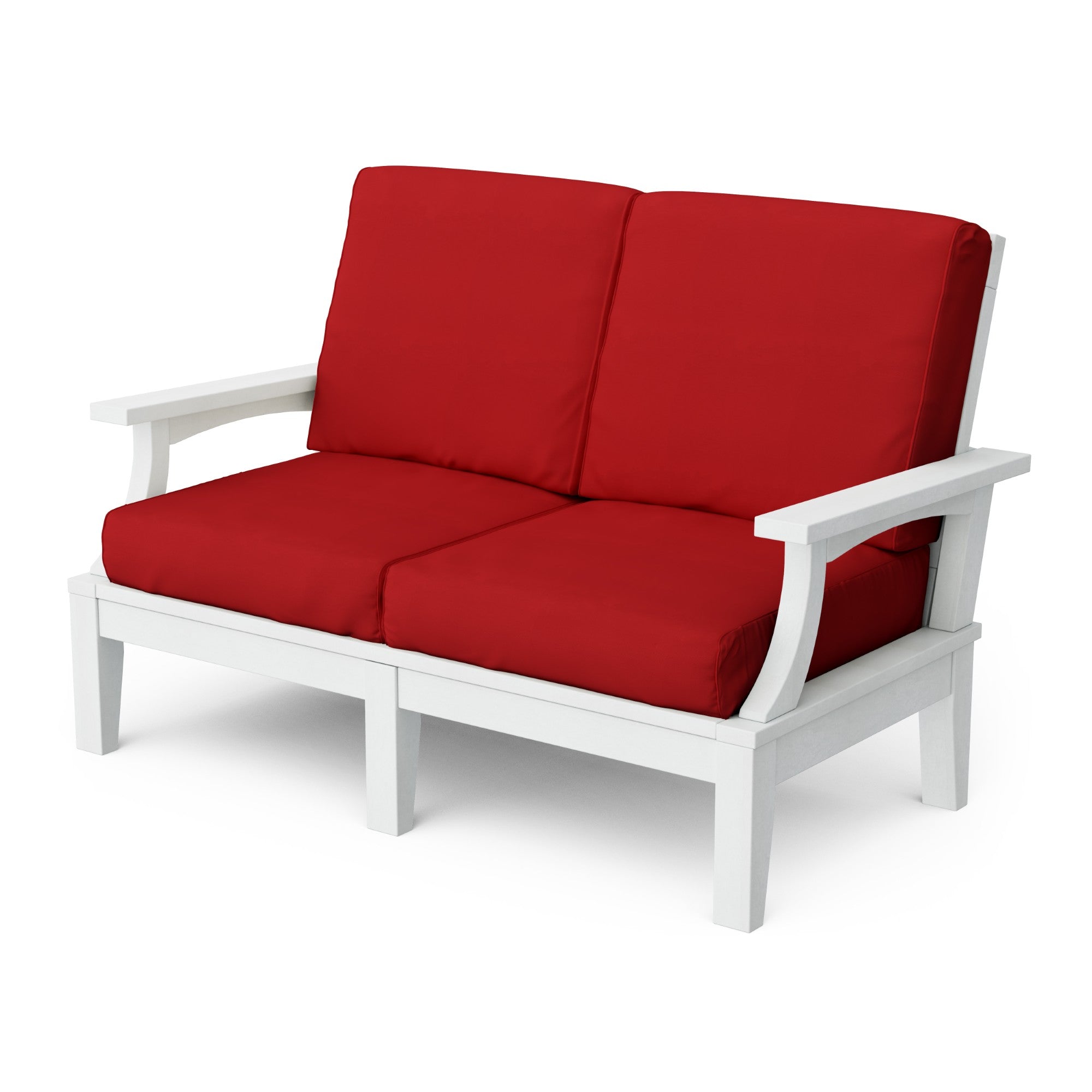 Heritage Deep Seating Love Seat Cushioned Sofa - Outdoor Patio Furniture for Garden, Poolside & Backyard Relaxation