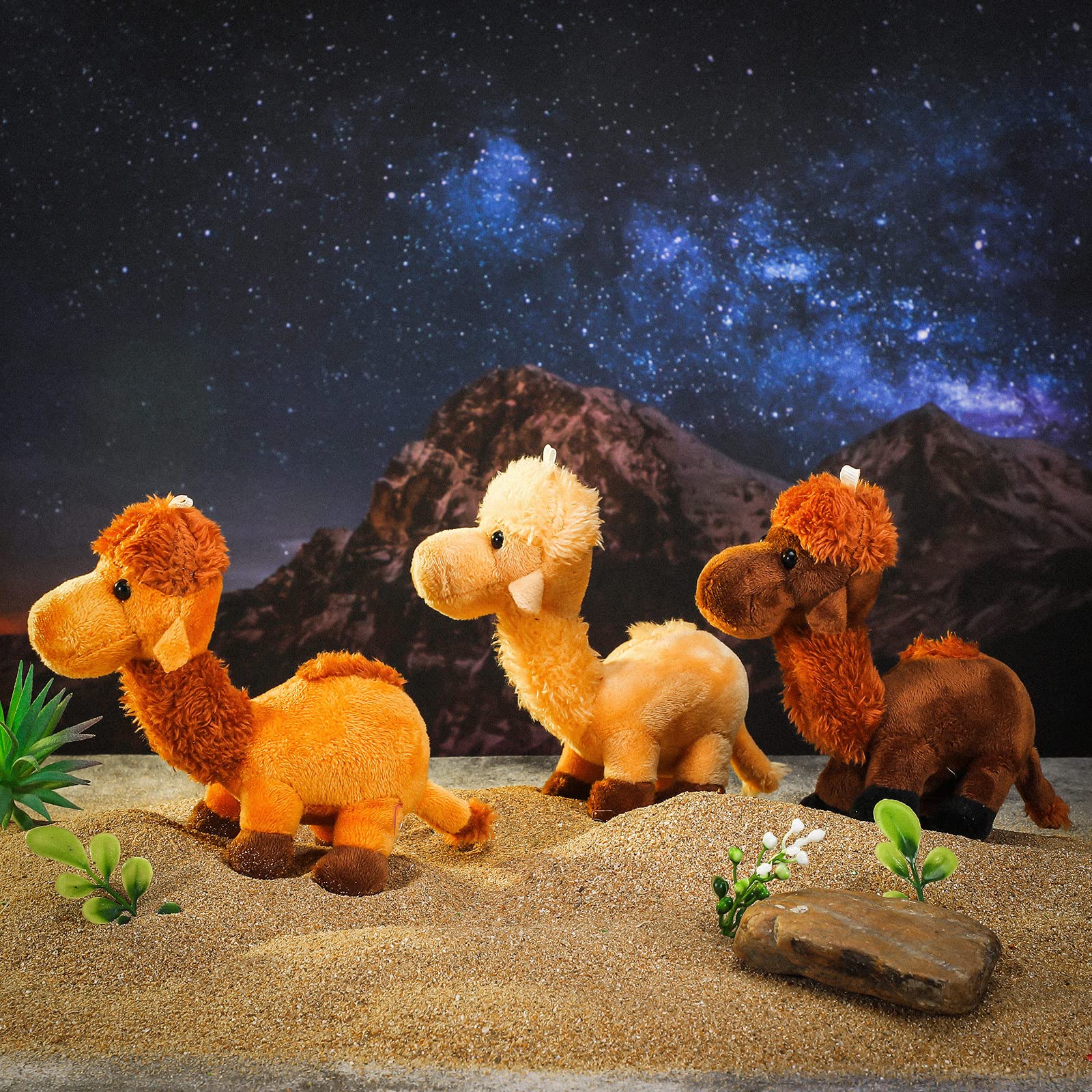 9 Pack Cute Camel Plush Stuffed Animals - Soft Small Hanging Ornaments for Keys, Purse & Backpack - DIY Birthday Party Favors (5.5 x 2 Inches) - Perfect for Kids Gifts, School Supplies & Home Decor