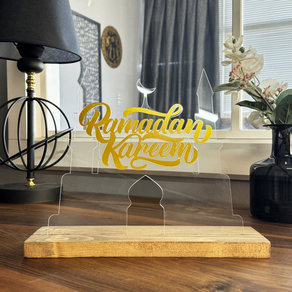 Ramadan Kareem Mosque Design Islamic Gift - Elegant Tabletop Decor for Home, Office & Eid Celebrations - Perfect Muslim Holiday Present