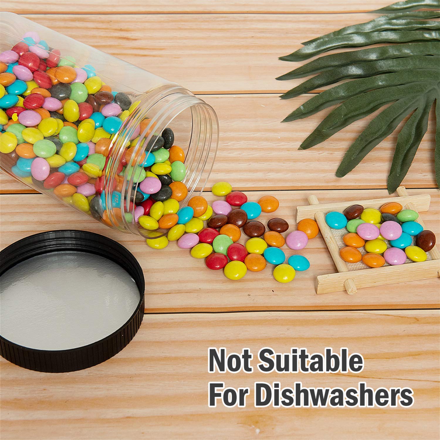 27oz Plastic Jars with Lids - 3 Pack Airtight Food Storage Containers for Kitchen & Pantry Organization