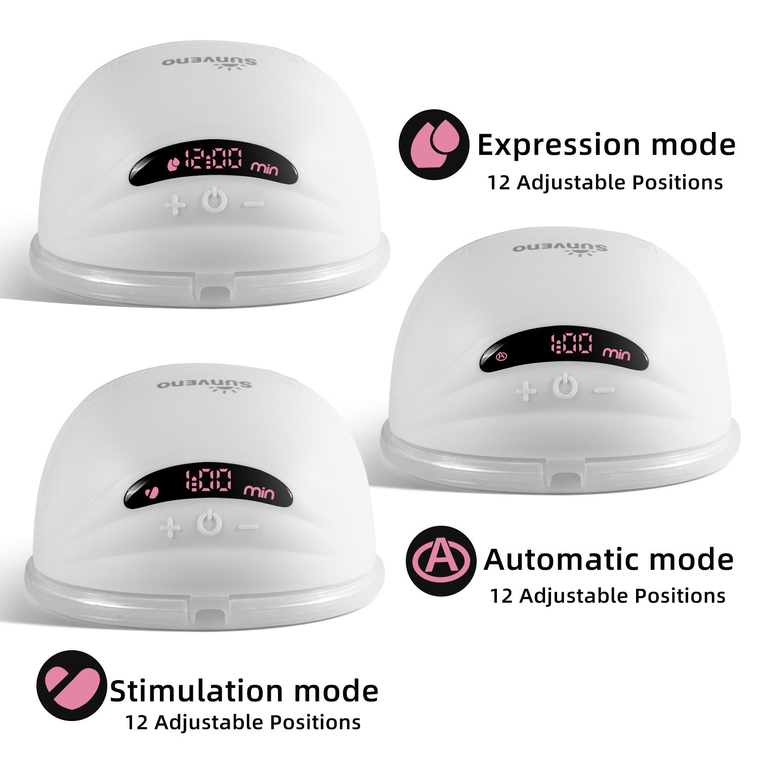 Sunveno Hands-Free Double Electric Breast Pump for Nursing Moms - Portable & Quiet Breastfeeding Pump for Work, Travel & On-the-Go Use