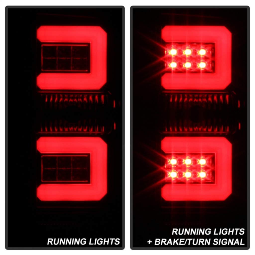 2016-2017 Chevy Silverado 2500/3500 HD Spyder LED Tail Lights Pair with Light Bar (5083739) - Upgrade Your Truck's Style & Night Visibility for Off-Roading & Towing