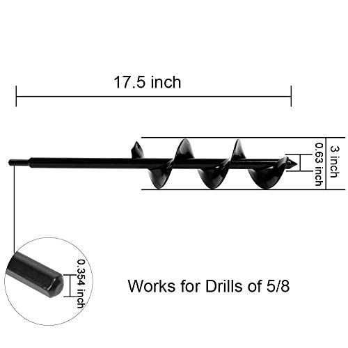 ERYTLLY Bulb Planter Tool - 3 x 17.5 Inch Spiral Auger Garden Digger for Planting Bulbs, Seedlings, Tulips & Weeding - Perfect for Spring Gardening, Flower Beds & Lawn Maintenance