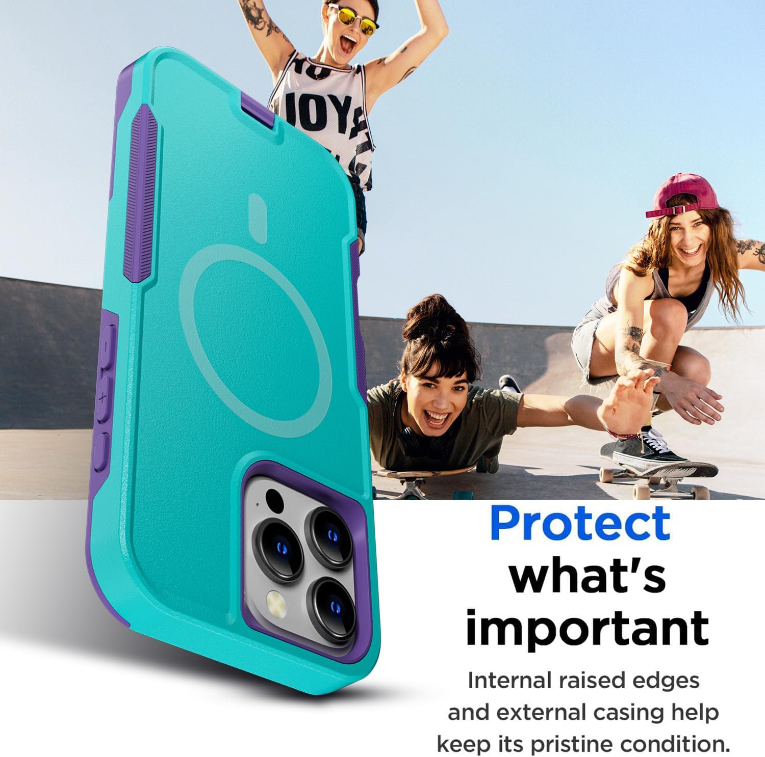 iPhone 16 Pro Case (6.3 Inch) - Magnetic Heavy Duty Drop Protection, Full Body Military Grade Shockproof Cover - Perfect for Outdoor Adventures & Daily Use