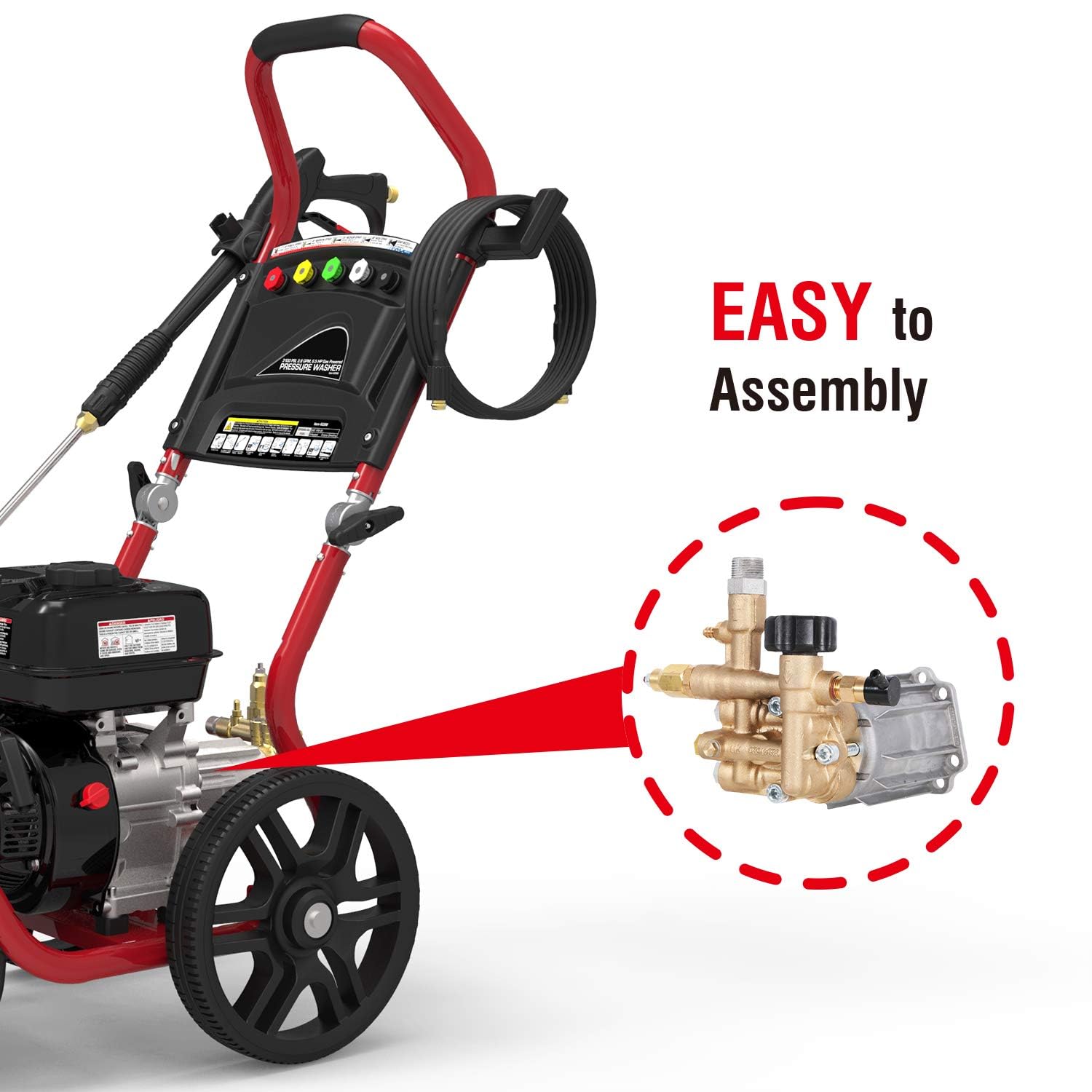**Annovi Reverberi AR High Pressure Washer Pump 3000 PSI 2.5 GPM - Brass Head, Horizontal 3/4