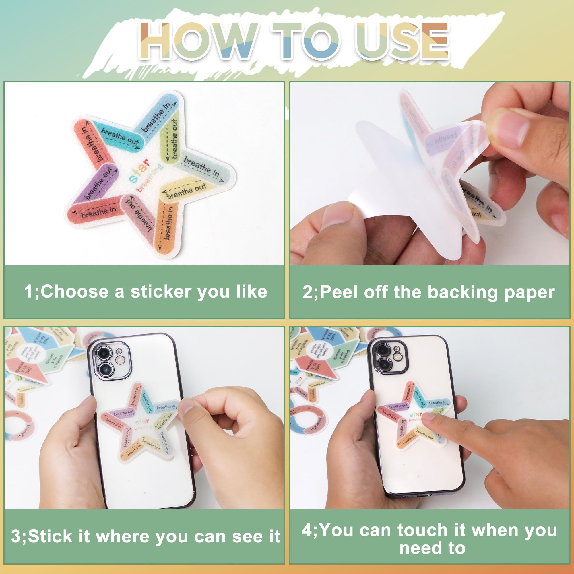 75Pcs Calm Strips for Anxiety Relief - Textured Sensory Stickers for Stress & Focus - Waterproof Fidget Stickers for Adults & Kids - Perfect for Classrooms, Therapy, and Home Use - Boho Design (75)