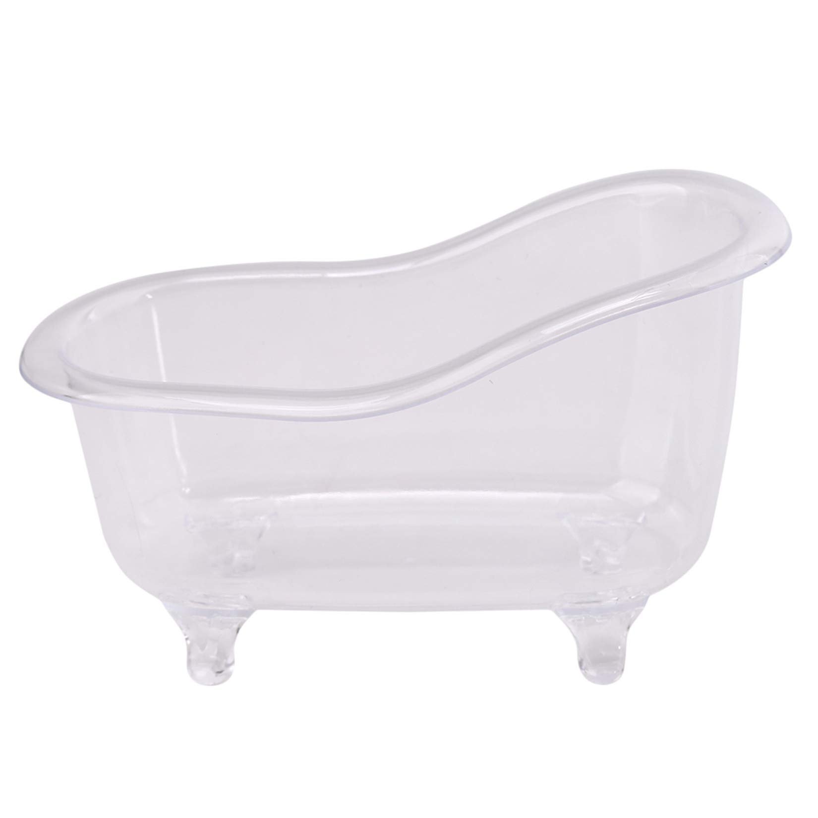 Mini Bathtub Sundries Storage Box - Transparent Makeup Organizer & Bathroom Accessories for Countertop, Vanity, Shower - Perfect for Cosmetics, Soaps, and Small Bath Essentials