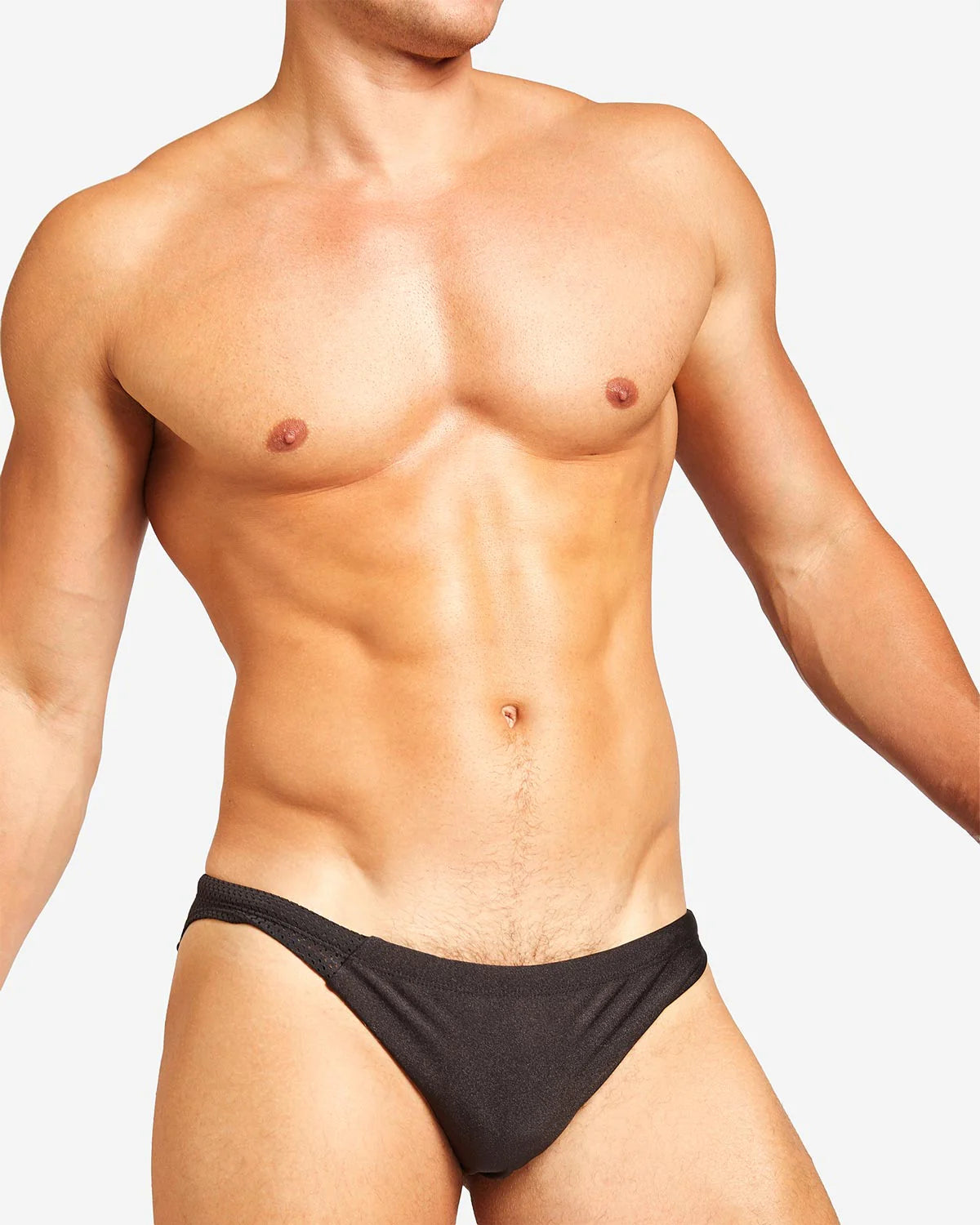**Teamm8 Bass Mesh Swim Brief for Men - Black Quick-Dry Swimwear for Pool, Beach & Water Sports**