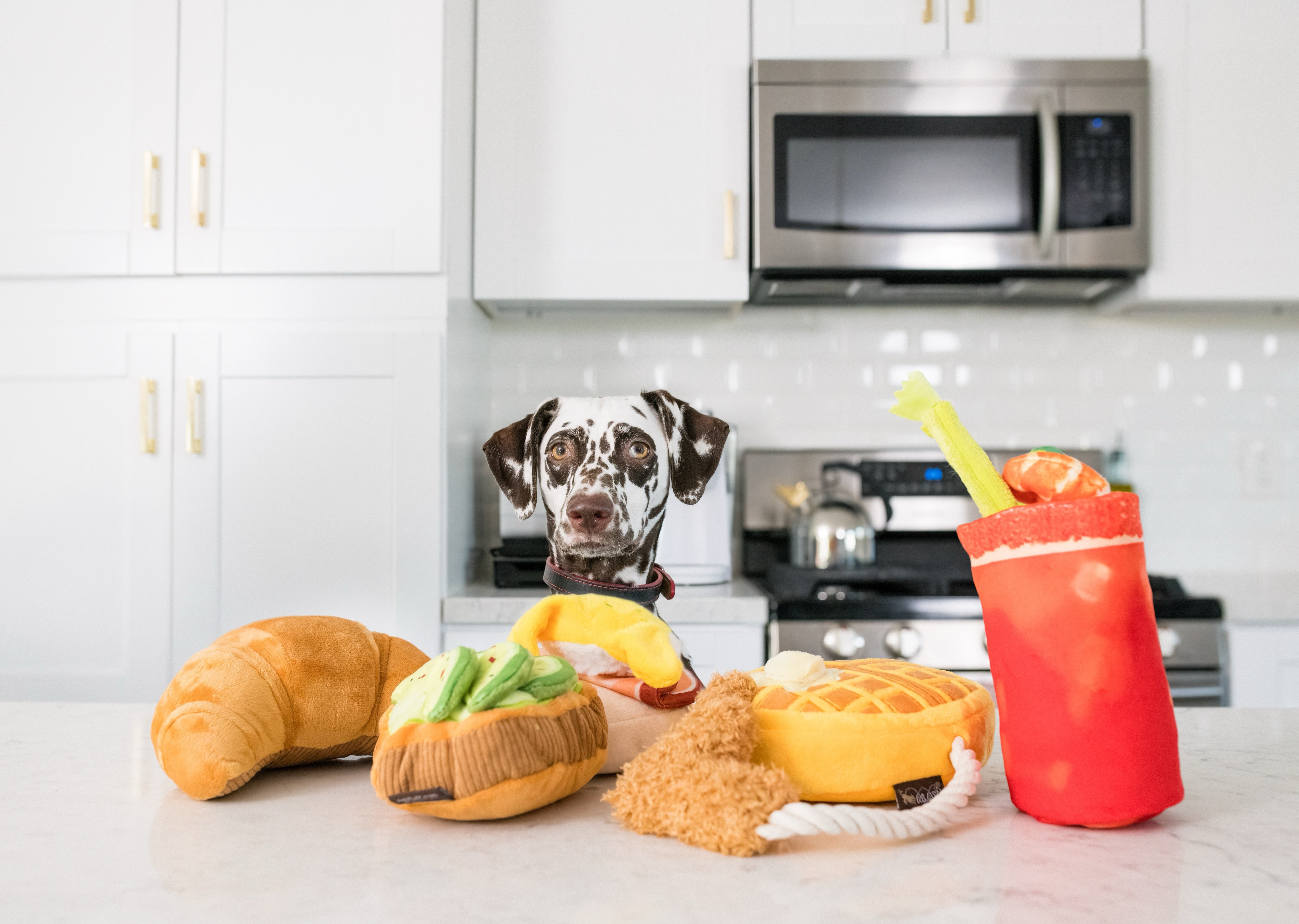 Croissant Plush Dog Toy - Barking Brunch™ Collection by Pet P.L.A.Y. | Soft & Durable Chew Toy for Small & Medium Dogs | Perfect for Playtime, Training & Cuddling