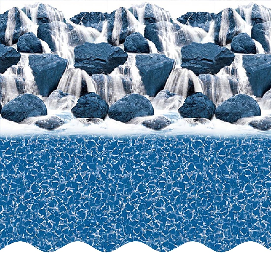 Smartline 15 ft x 24 ft Oval Above Ground Pool Liner - Heavy Duty 25 Gauge Virgin Vinyl | Waterfall Design | Overlap Style | 48-52 Inch Wall Height | Fits Steel Sided Pools | Perfect for Backyard Swimming & Summer Relaxation