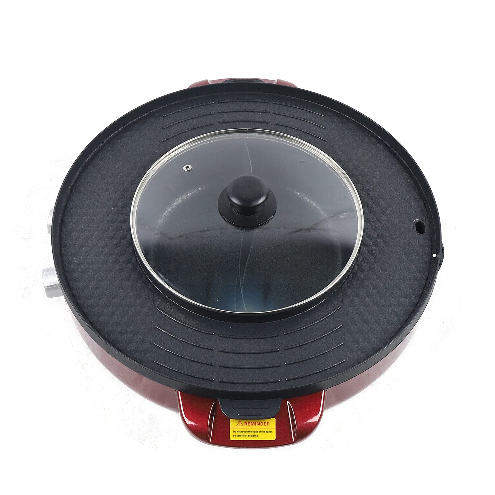 2 in 1 Electric Hot Pot & Grill - 2200W Smokeless Indoor BBQ Grill with Split-Design for Easy Cleaning, 110V Shabu Shabu Pot for Hot Pot, Soup & Korean BBQ - Perfect for Family Gatherings, Dorm Cooking & Camping Meals