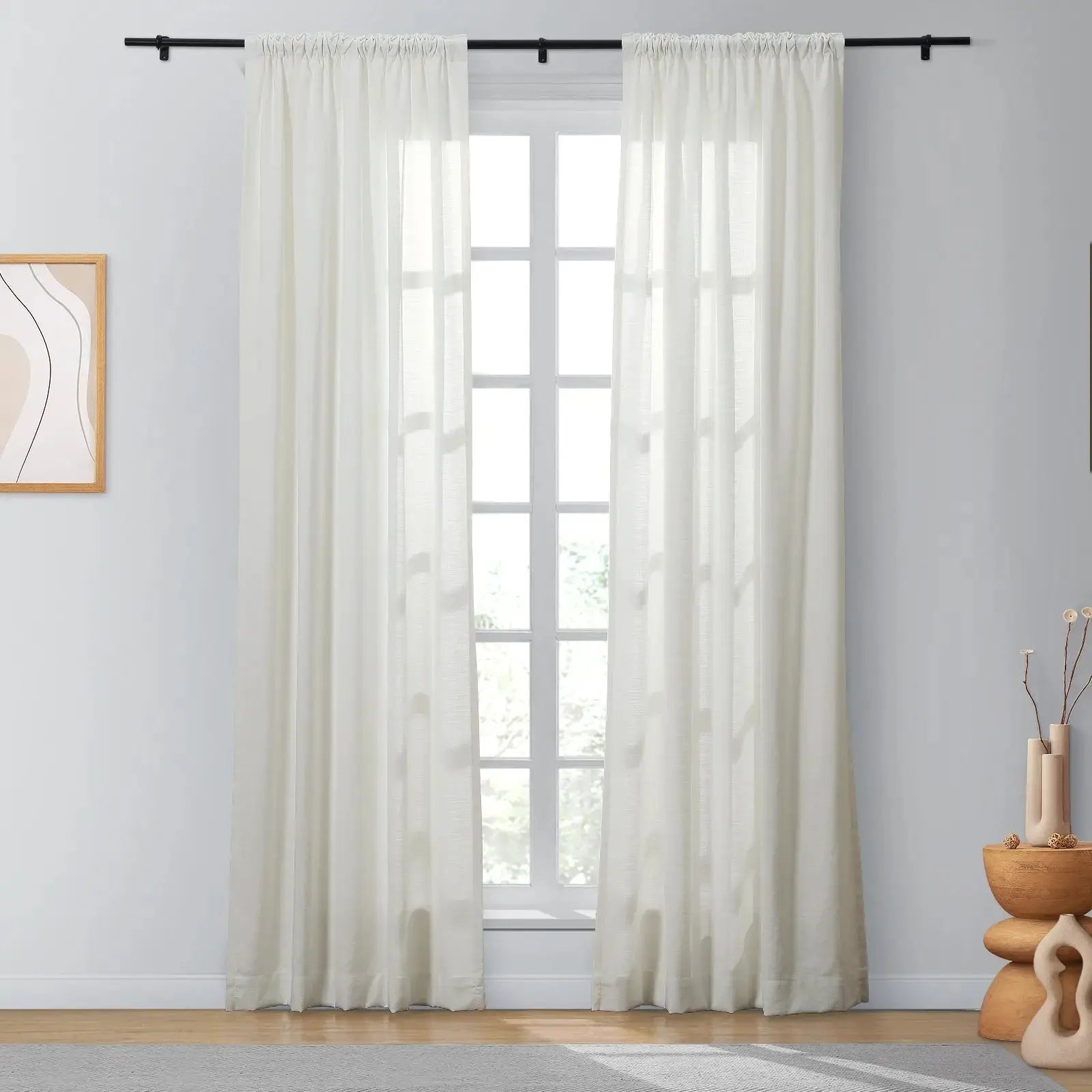 Isabella Heavyweight Cotton Blackout Curtains - Soft Top Thermal Insulated Drapes for Living Room & Bedroom - Noise Reducing & Energy Saving Window Treatments