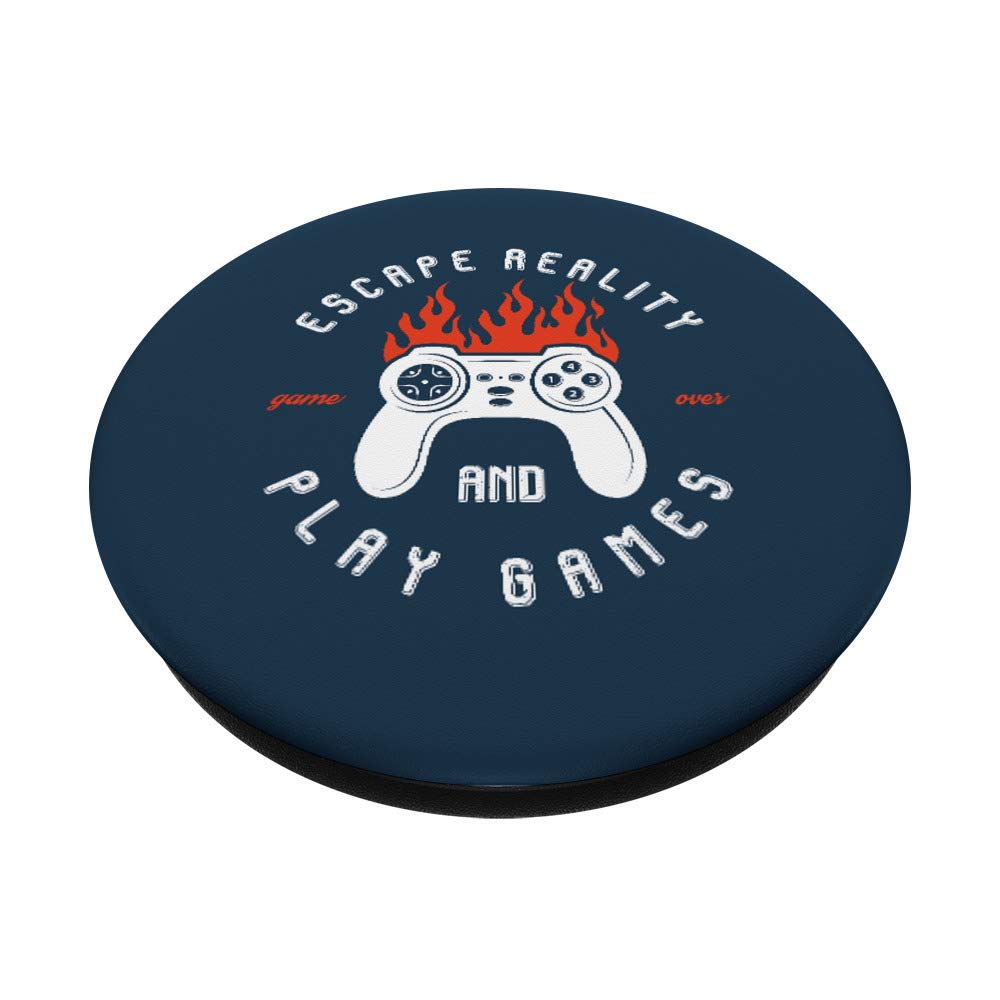 Introvert Geek Video Gamer PopSockets Swappable PopGrip - Escape Reality & Play Games | Perfect for Gaming, Phone Stand & Daily Use