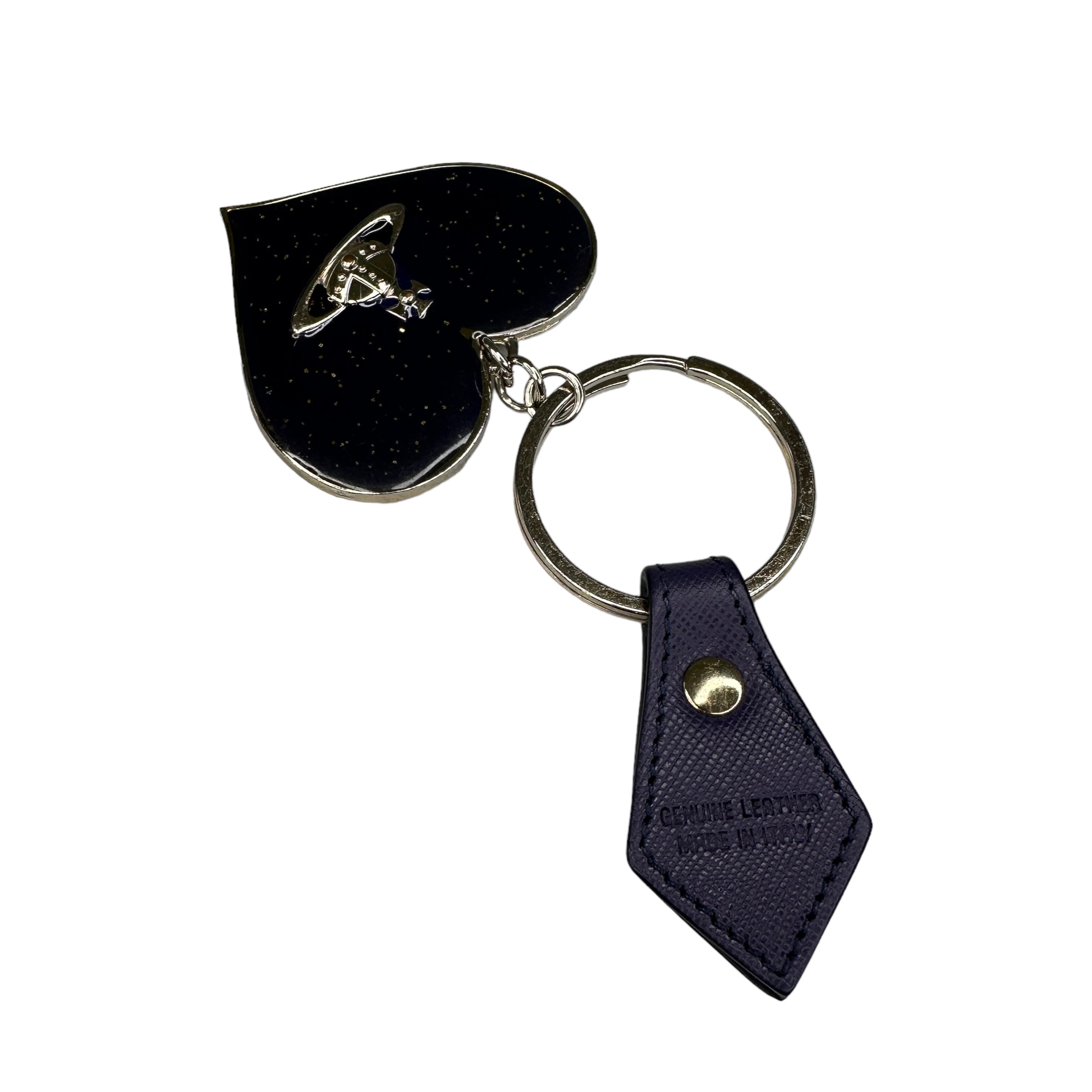 Vivienne Westwood Black Orb in Heart Keychain - Stylish Designer Keyring for Bags, Wallets & Keys | Perfect Gift for Fashion Lovers