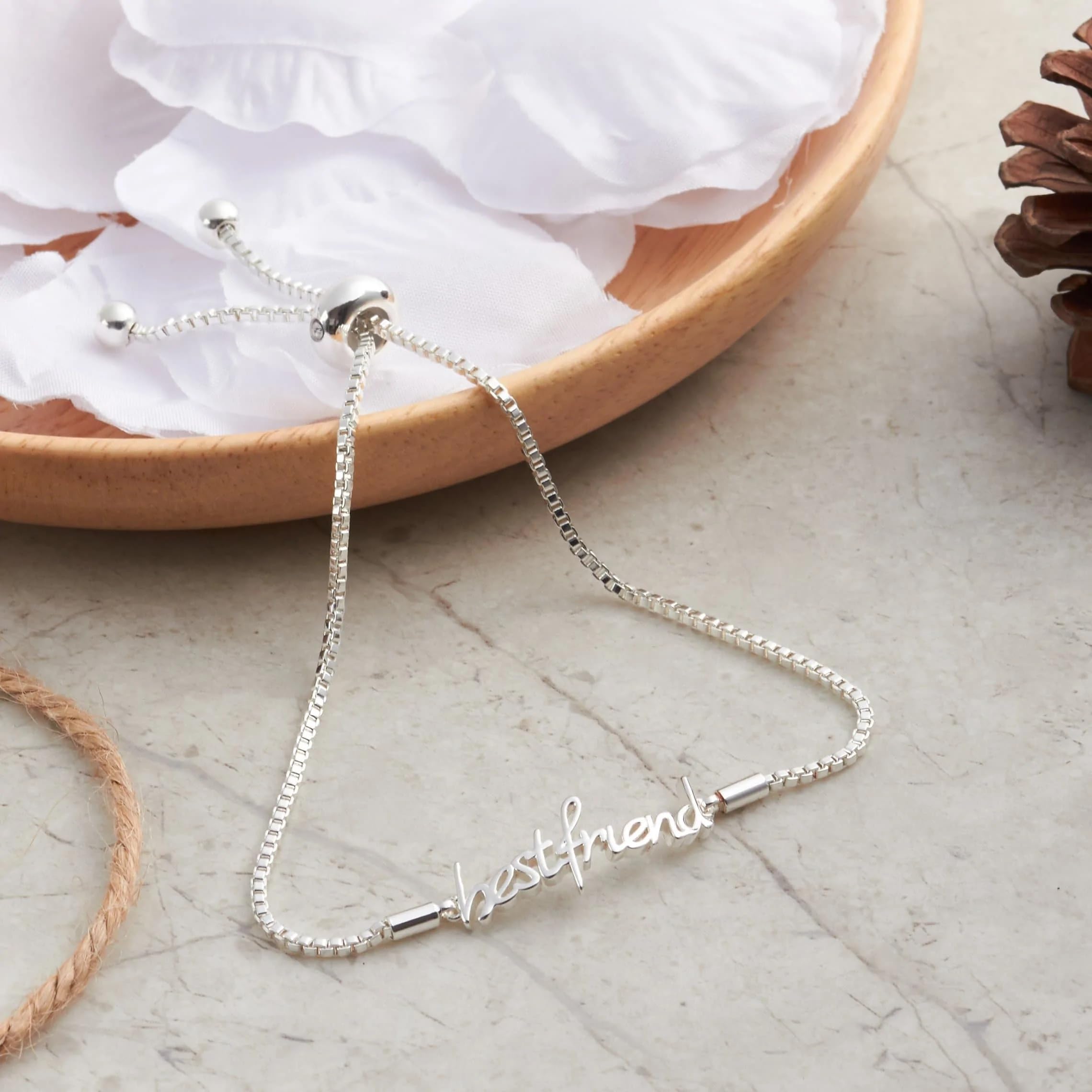 Philip Jones Silver Plated Zircondia Bracelet - Best Friend Gift for Women