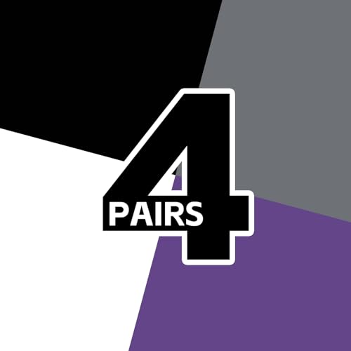 4 Pairs:black,white,dark Grey,purple