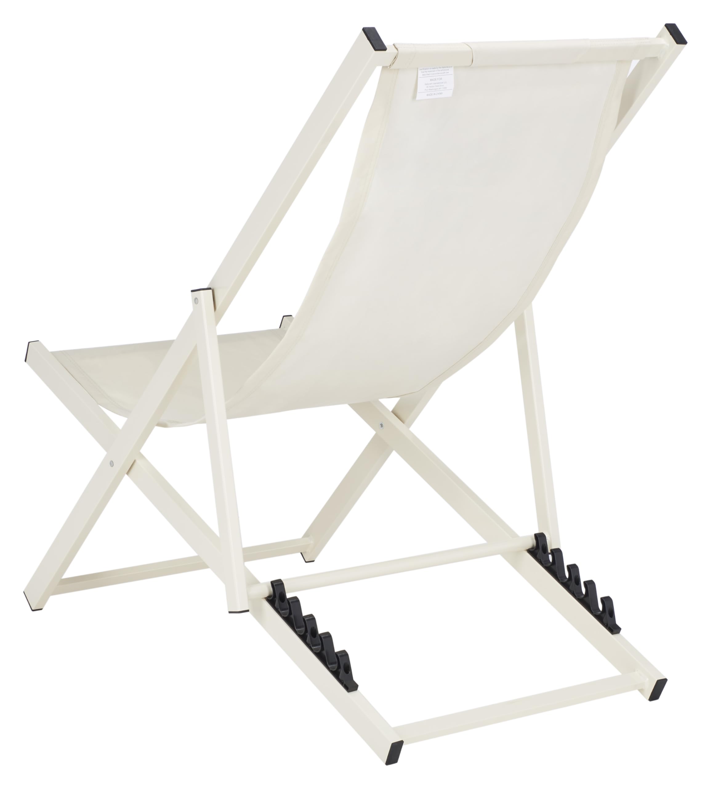 Safavieh PAT9039A-SET2 Outdoor Folding Sling Chairs Set of 2 - Adjustable, Beige, Fully Assembled - Perfect for Patio, Poolside, Garden & Backyard Relaxation