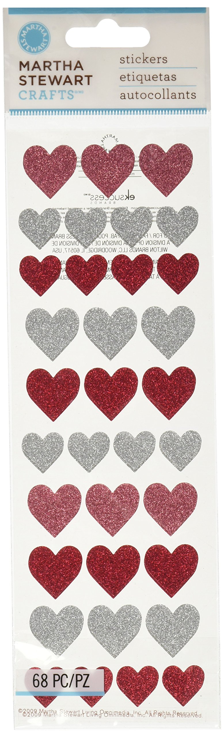 Martha Stewart Crafts Halloween Glitter Heart Stickers - DIY Scrapbooking, Card Making, Gift Wrapping, Party Decorations & Holiday Crafts