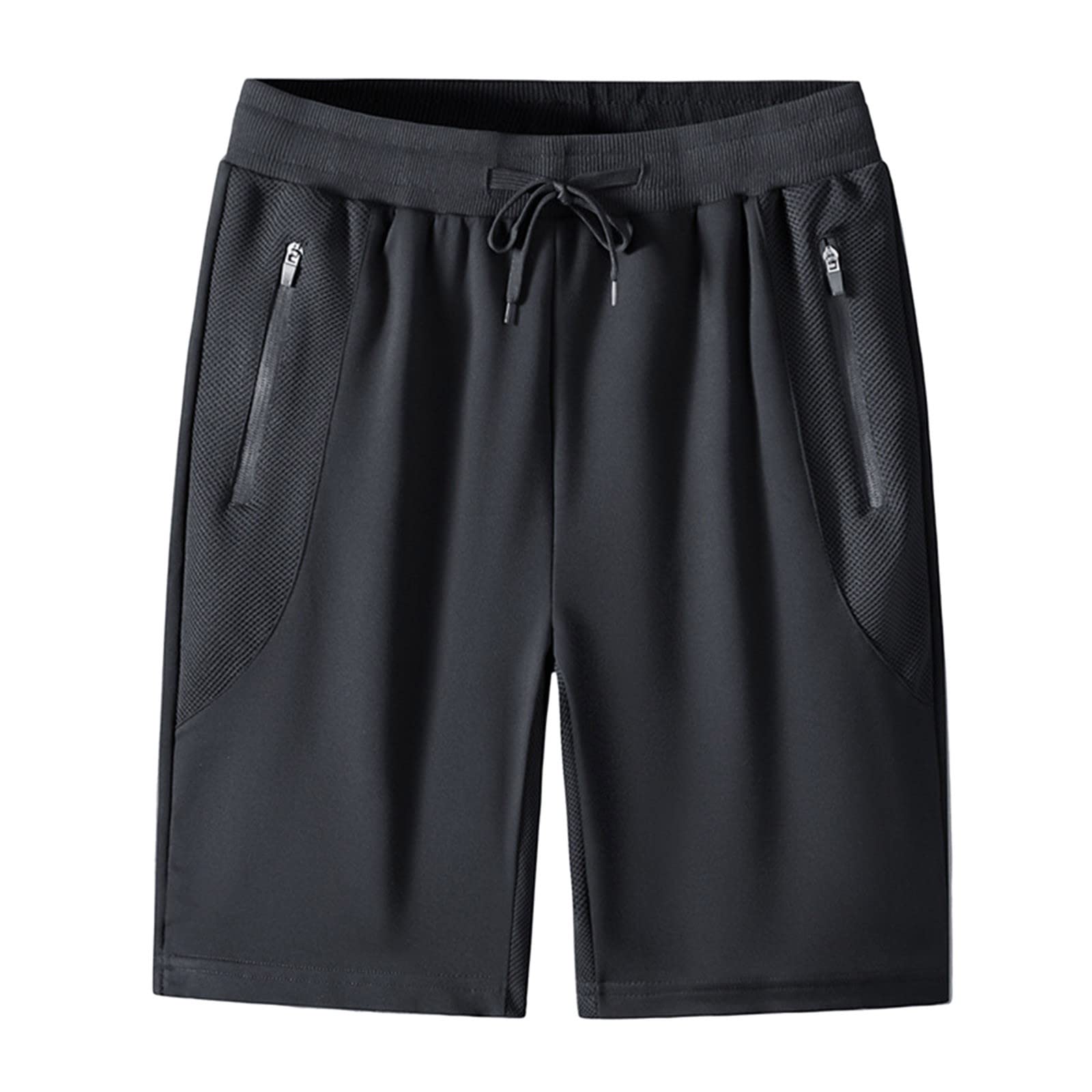 JLORE Rank Men's Sports Colorblock Shorts - Mid Waist Casual Shorts with Drawstring & Zipper - Comfortable Lounge Shorts for Gym, Running, and Everyday Wear