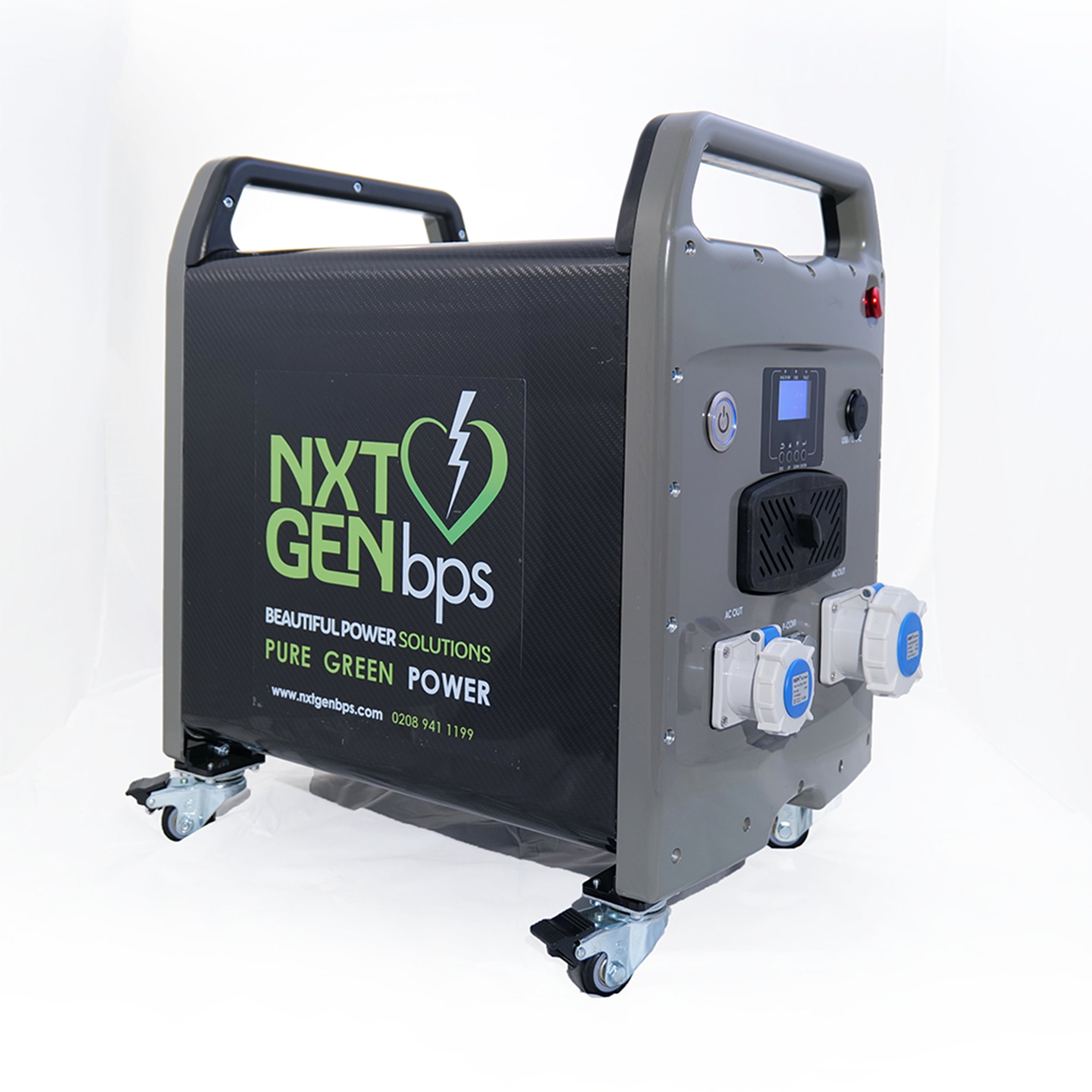 NXTGEN Goat 4.8kWh Portable Power Station with CEE Outlet & Protective Cage - Grey | Solar Generator for Camping, RV, Emergency Backup & Off-Grid Power