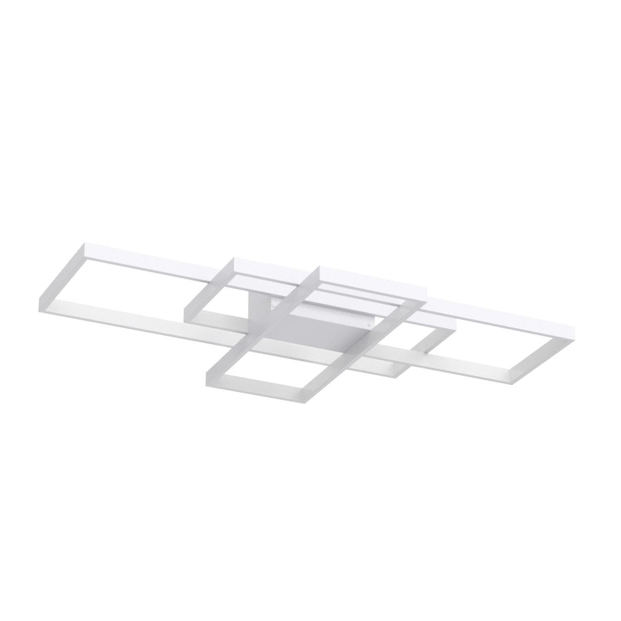 Modern LED Ceiling Light Flush Mount Square Fixture - Dimmable with Remote Control, Acrylic Shade White Chandelier - Perfect for Living Room, Dining Room, Bedroom, Bathroom, Kitchen & Restroom Lighting