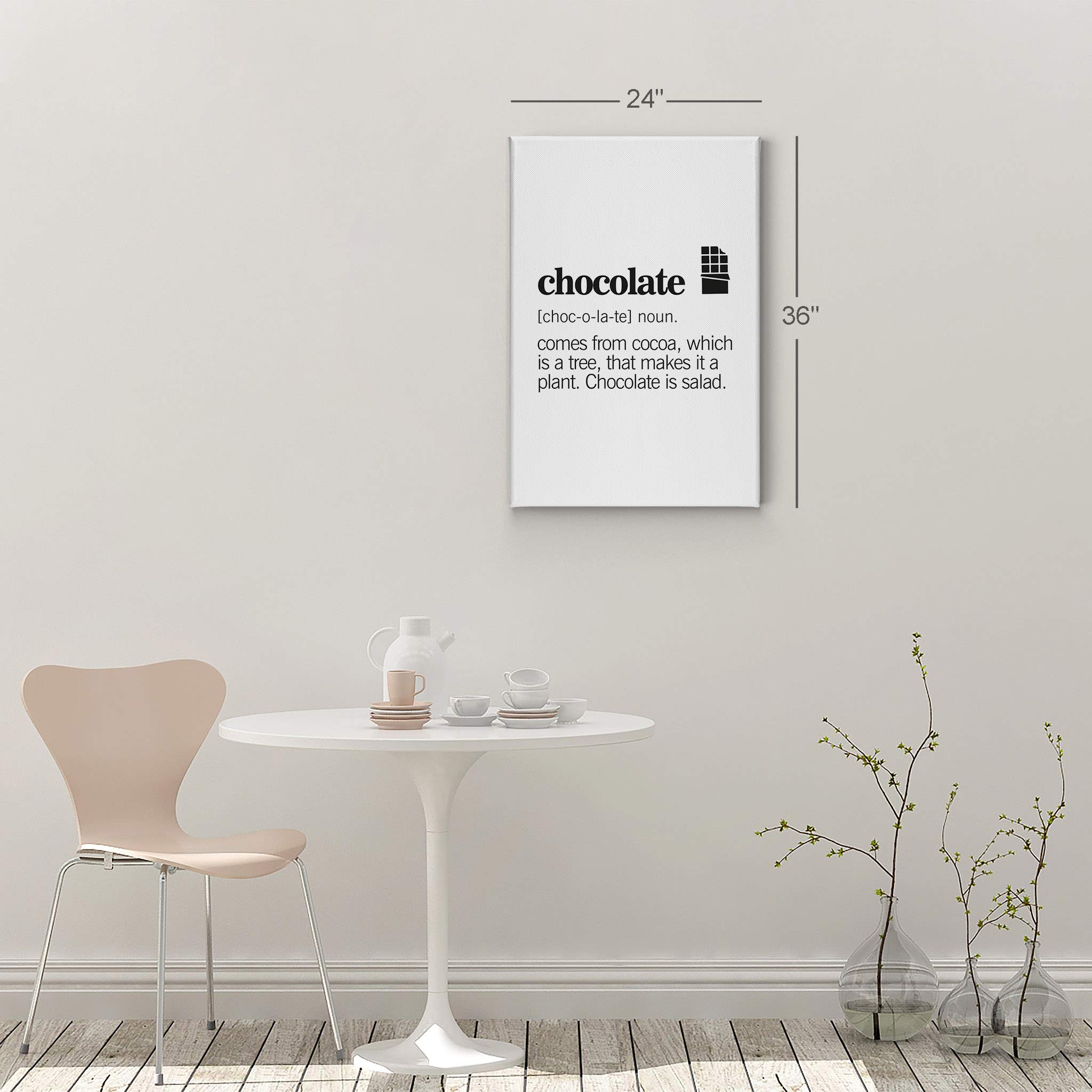 Funny Chocolate Definition Wall Art Print - Kitchen & Cafe Decor, Farmhouse Dining Room Canvas, Modern Housewarming Gift (36x24) | Perfect for Restaurants, Coffee Shops & Home Decor